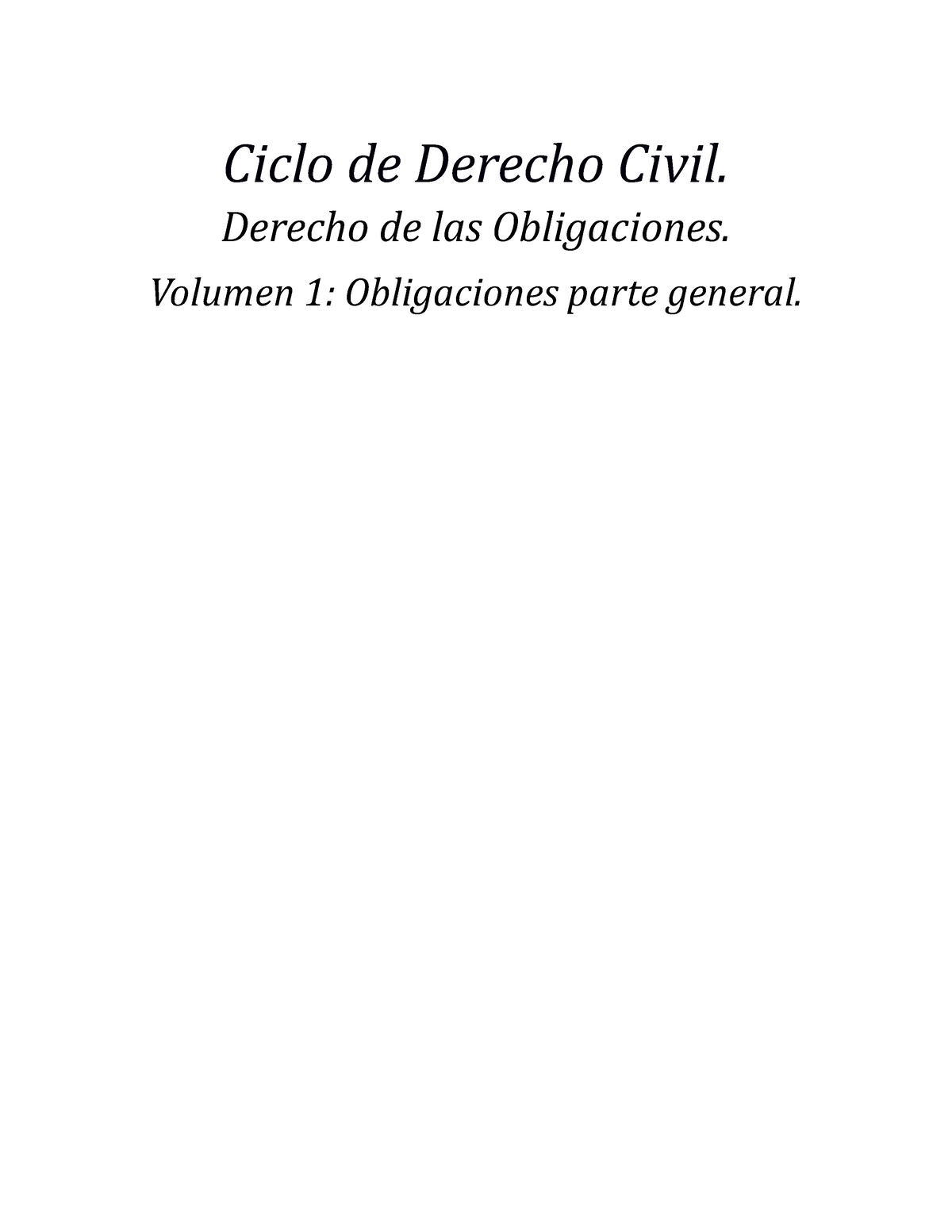 Apunte De Derecho De Obligaciones - Derecho De Las Obligaciones ...