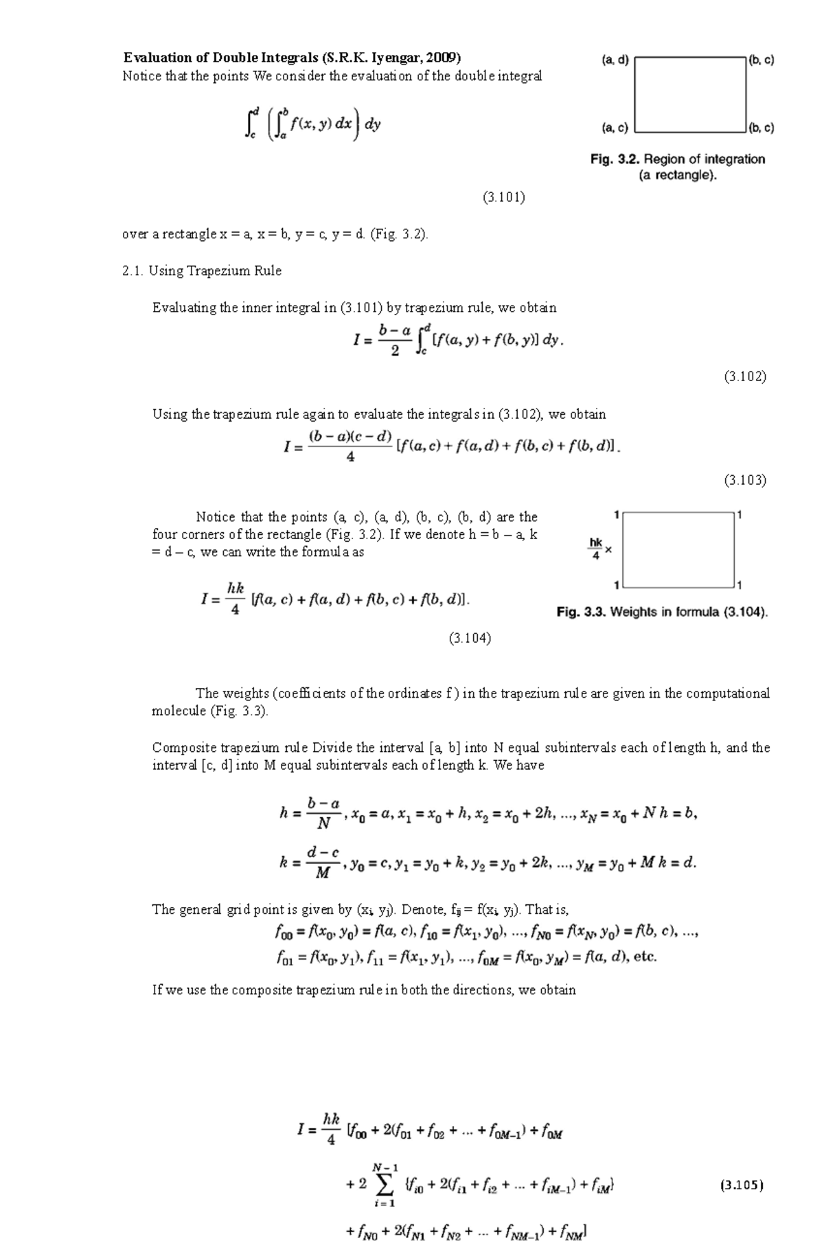 Evaluation of Double Integrals (S.R.K. Iyengar, 2009 ) - Evaluation of ...