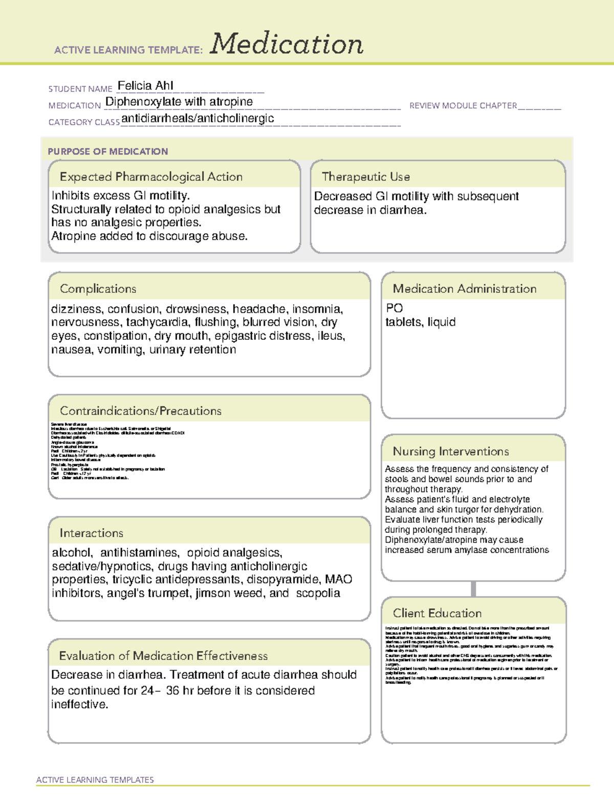 Diphenoxylate with atropine - ACTIVE LEARNING TEMPLATES Medication ...