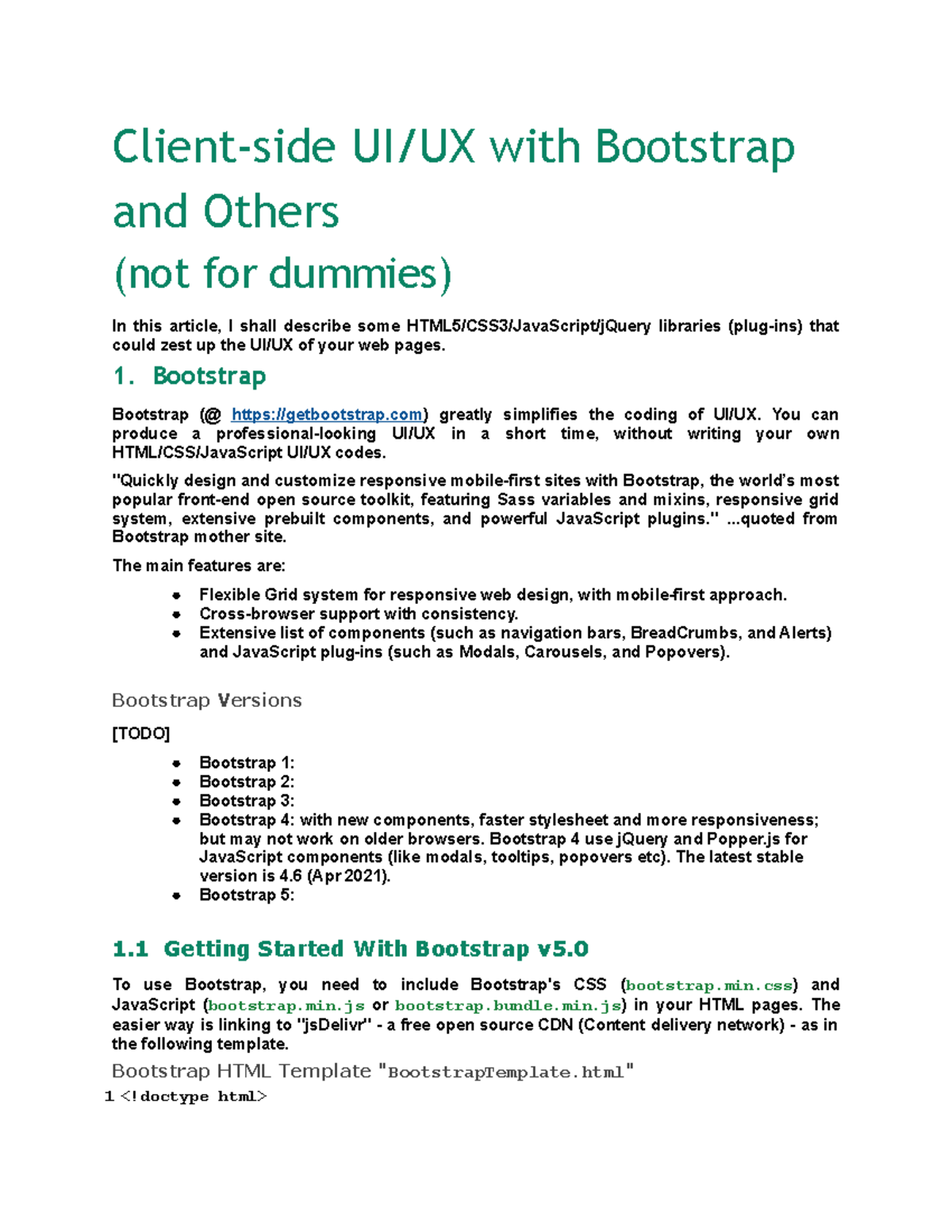 JAVA Basics 37 - Client-side UI/UX with Bootstrap and Others (not for ...
