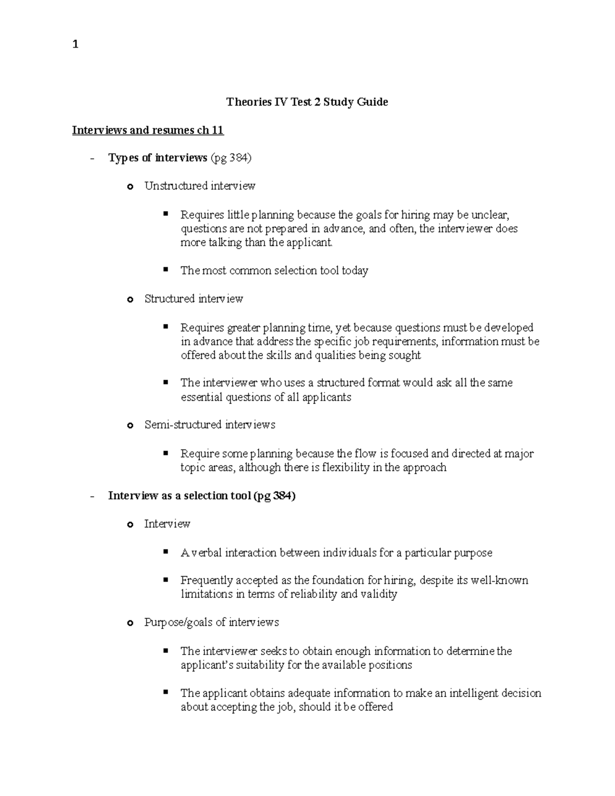 Theories IV Test 2 Study Guide - Theories IV Test 2 Study Guide ...