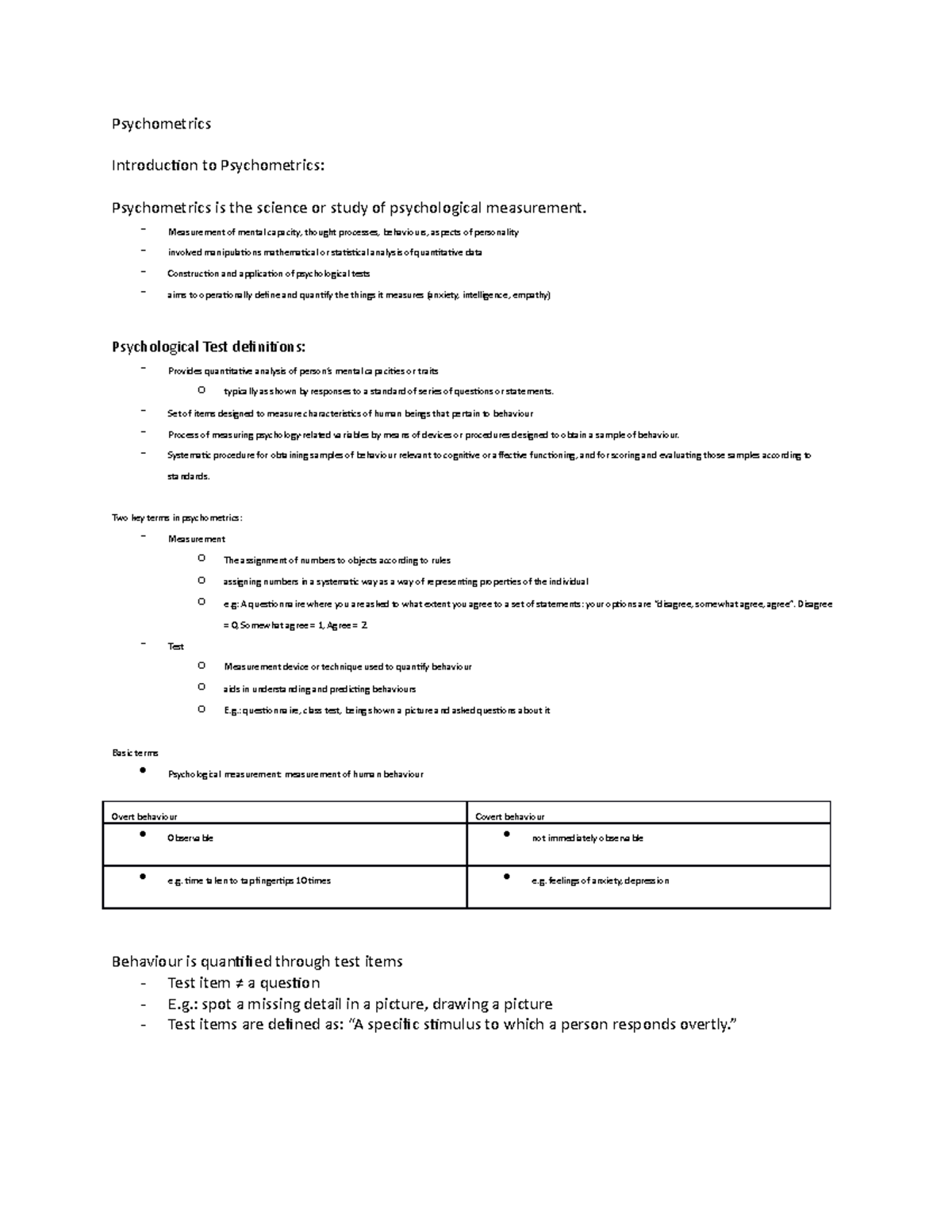 Psychometrics - Psychometrics Introduction to Psychometrics ...