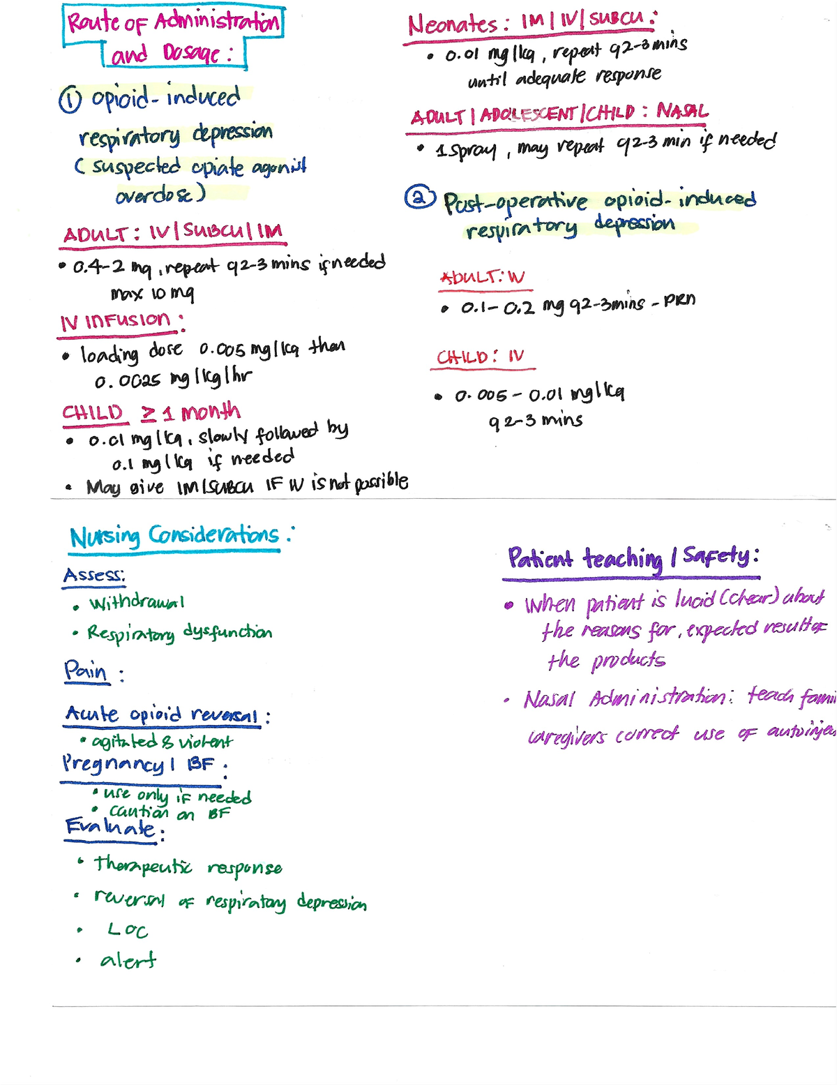 Naloxone Page 2 - Week 1 Drug Cards - NSG 124 - Studocu