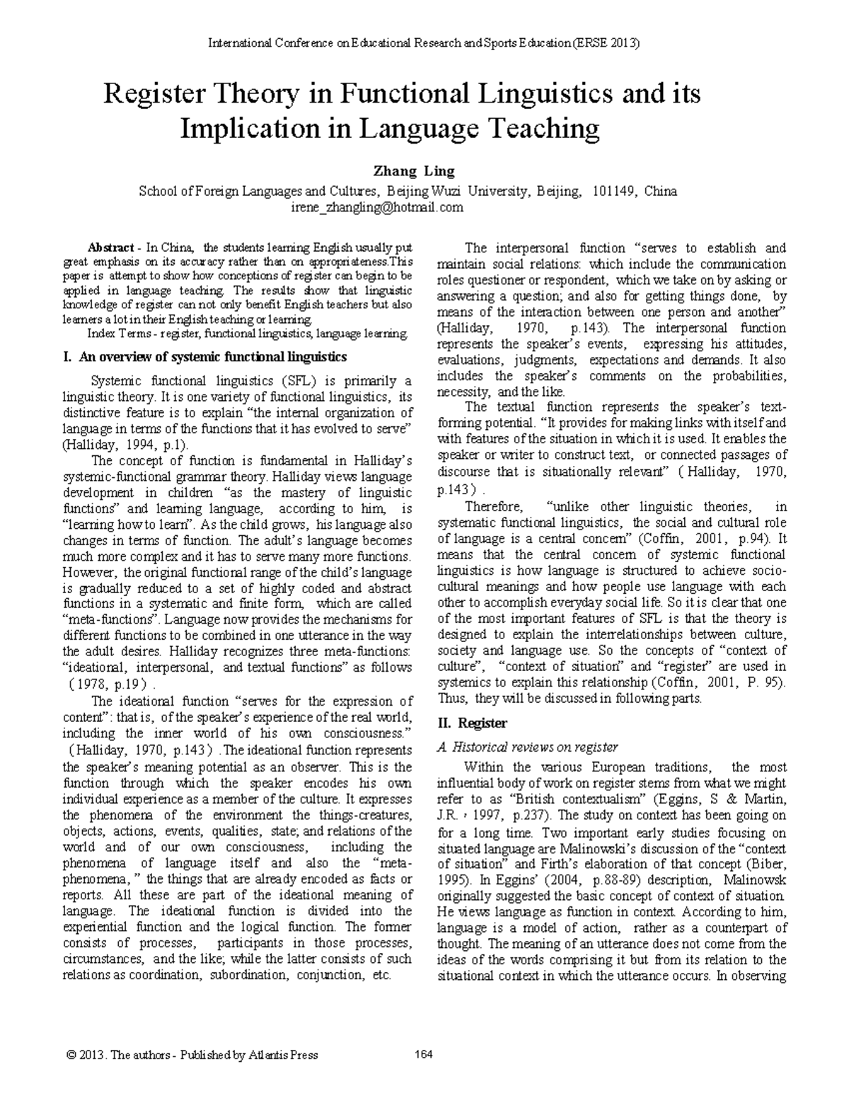 Lý Thuyết Dịch Ehou - Register Theory in Functional Linguistics and its ...
