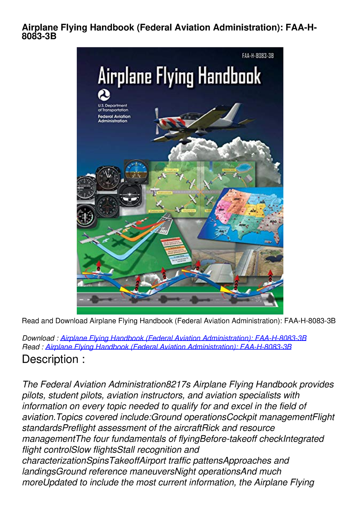 Read Ebook [PDF] Airplane Flying Handbook (Federal Aviation ...