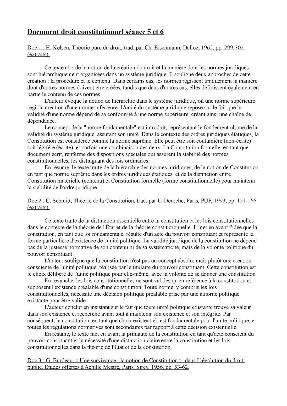 Texte Droit Constit Vu En Td Document Droit Constitutionnel Séance 5 Et 6 Doc 1 H Kelsen