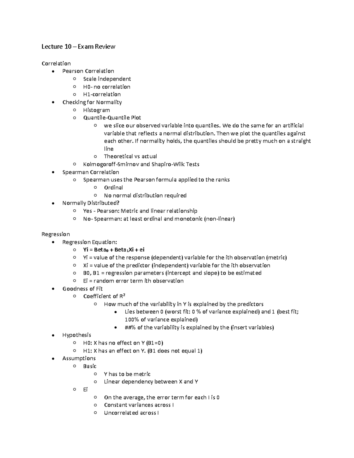 Lecture 10 - exam reiew - Taught by Prof. Patrick Mair - Lecture 10 ...