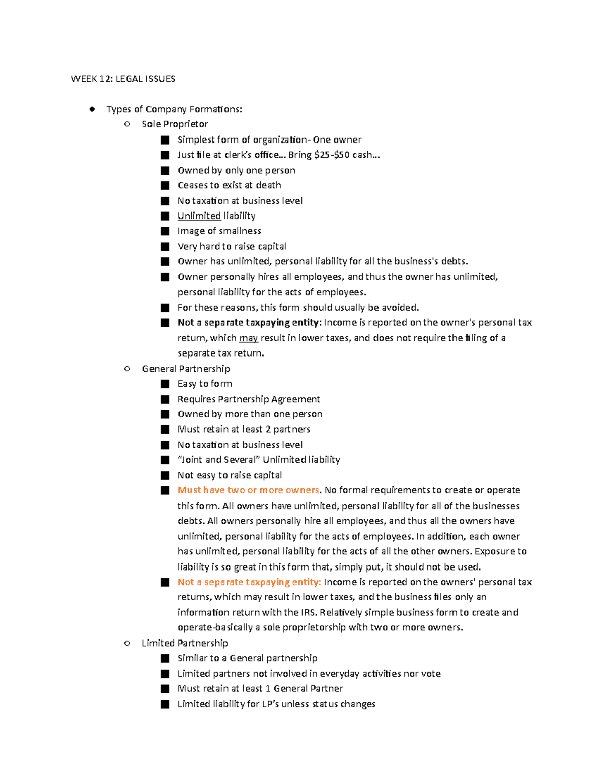 EEE Quiz 4 - Quiz 4 Study Guide - WEEK 12: LEGAL ISSUES Types Of ...