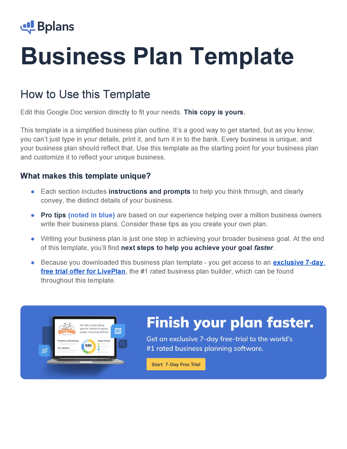 Business+Plan+Template - Business Plan Template How to Use this ...