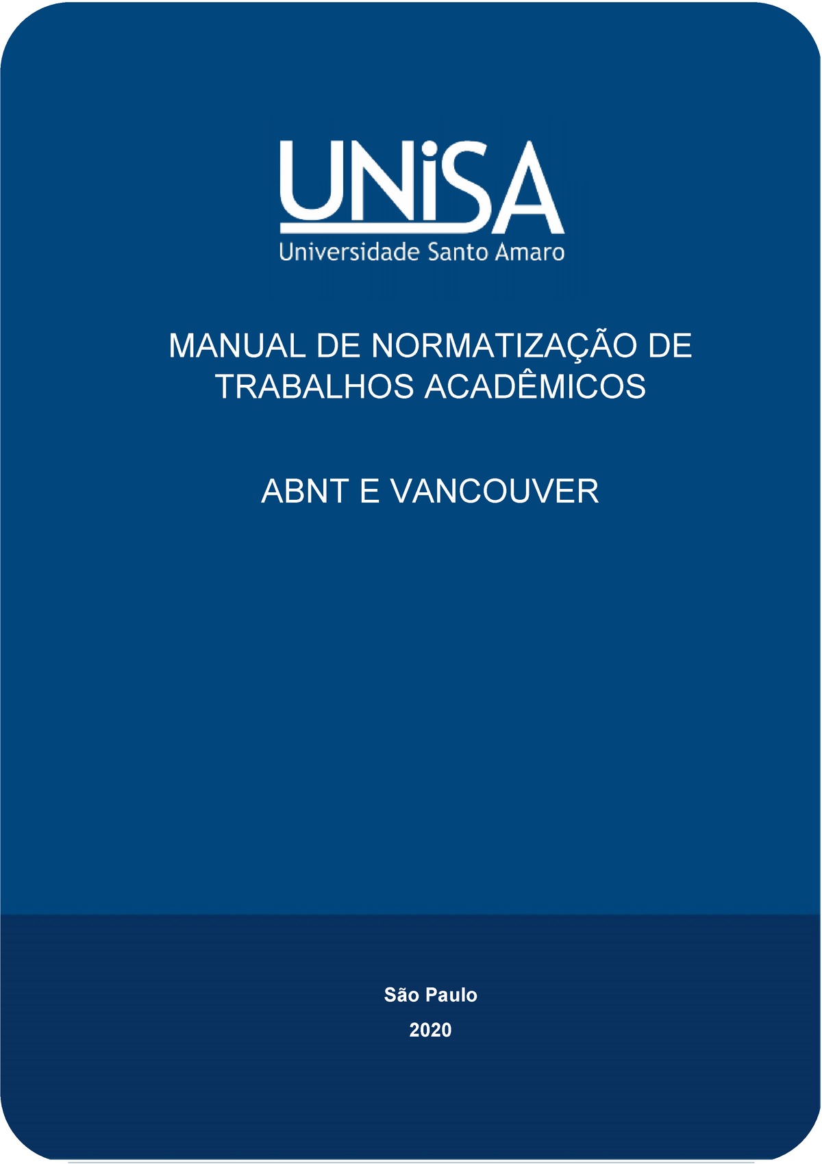 Normas Abnt Pesquisa Manual De NormatizaÇÃo De Trabalhos AcadÊmicos Abnt E Vancouver São 6902