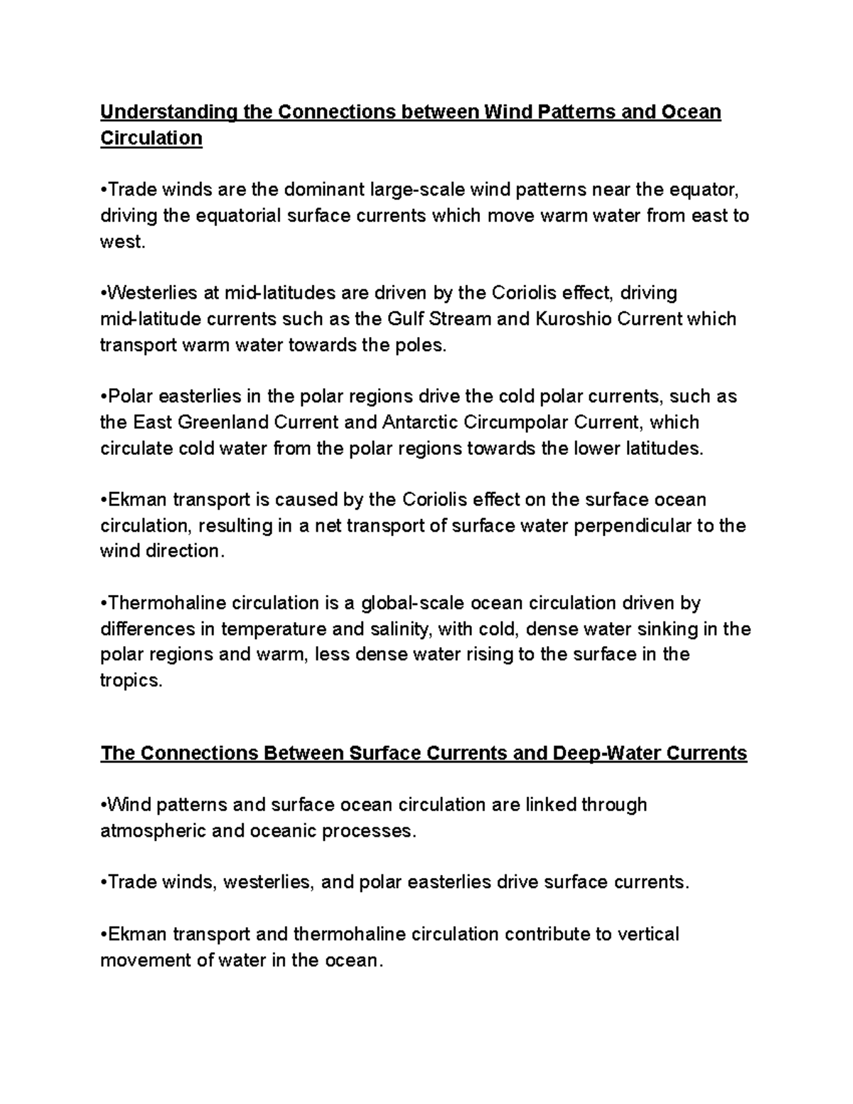 Geosc 40 Notes - Understanding the Connections between Wind Patterns ...