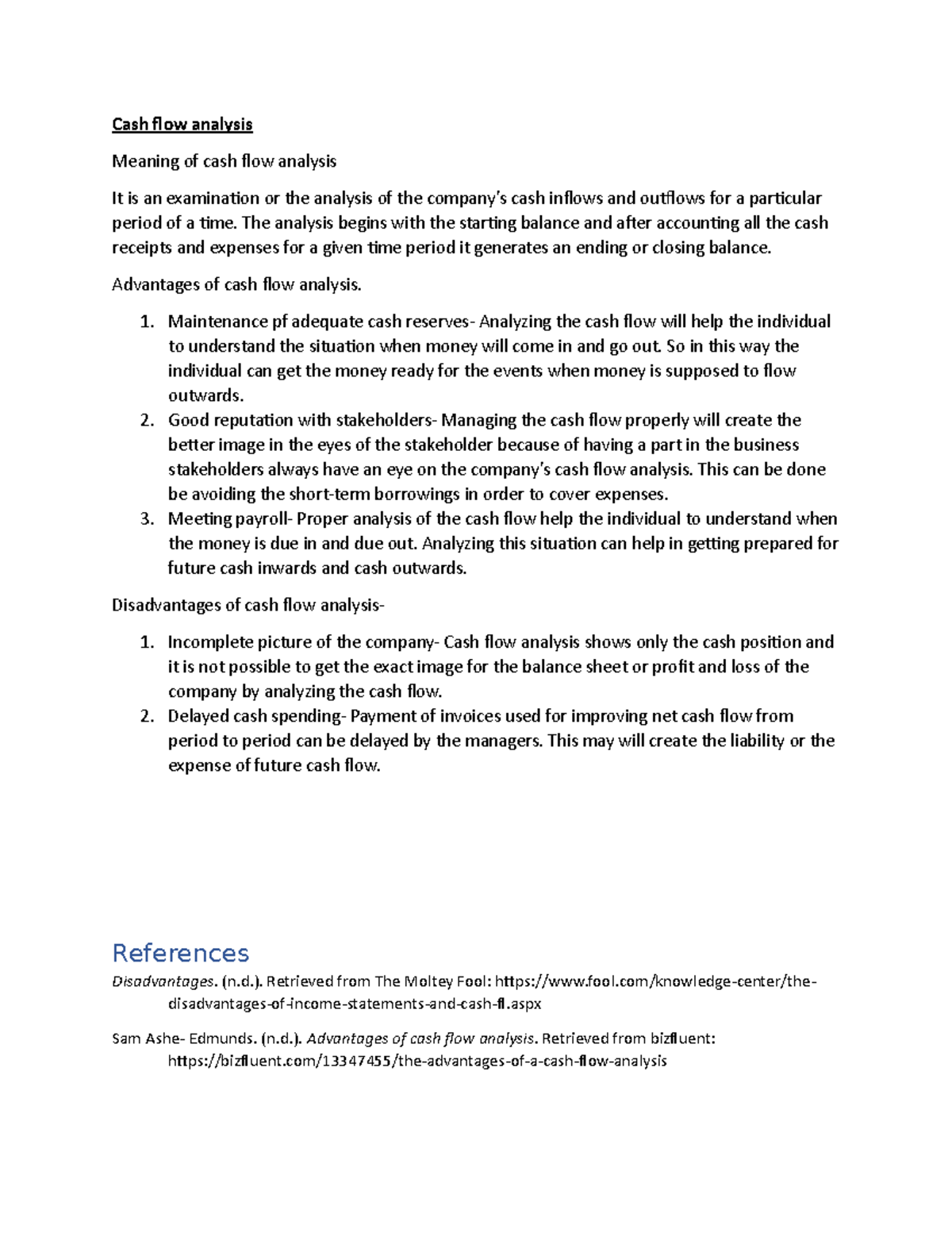 Cash Flow Analysis Cash Flow Analysis Meaning Of Cash Flow Analysis