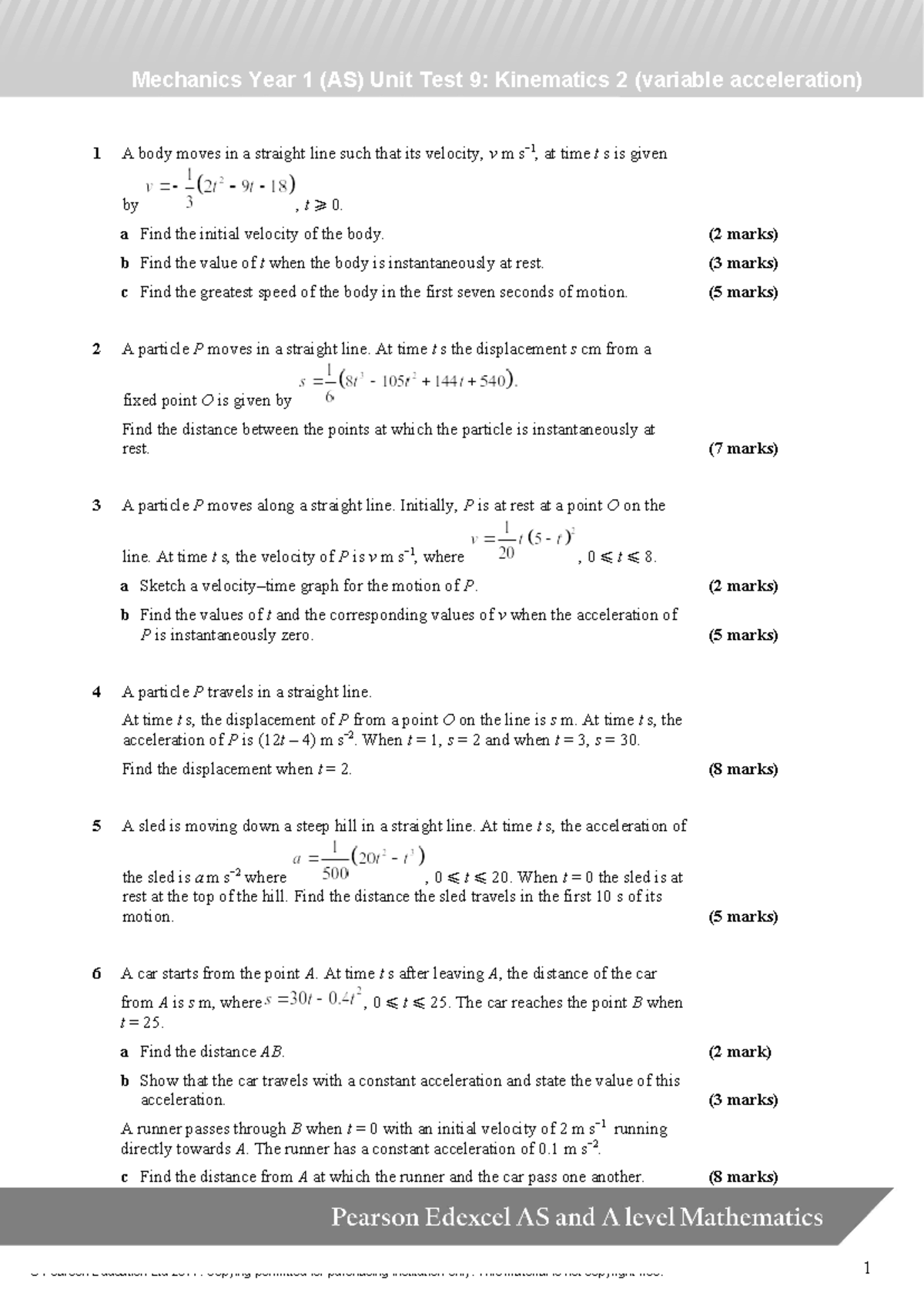 19379 19-as-mechanics-unit-9-test - Mechanics Year 1 (AS) Unit Test 9 ...