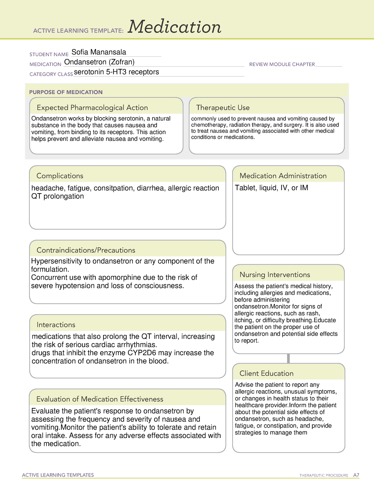 Ondansetron Zofran Docx Active Learning Template Medi vrogue.co