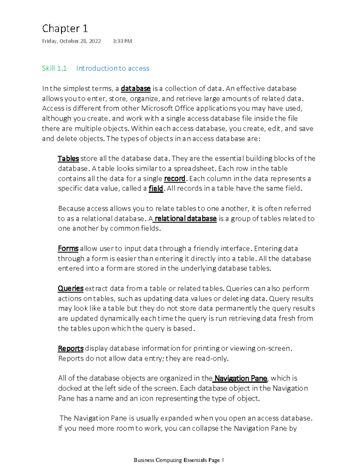 access-chapter-1-skill-1-introduction-to-access-in-the-simplest-terms-a-database-is-a-studocu