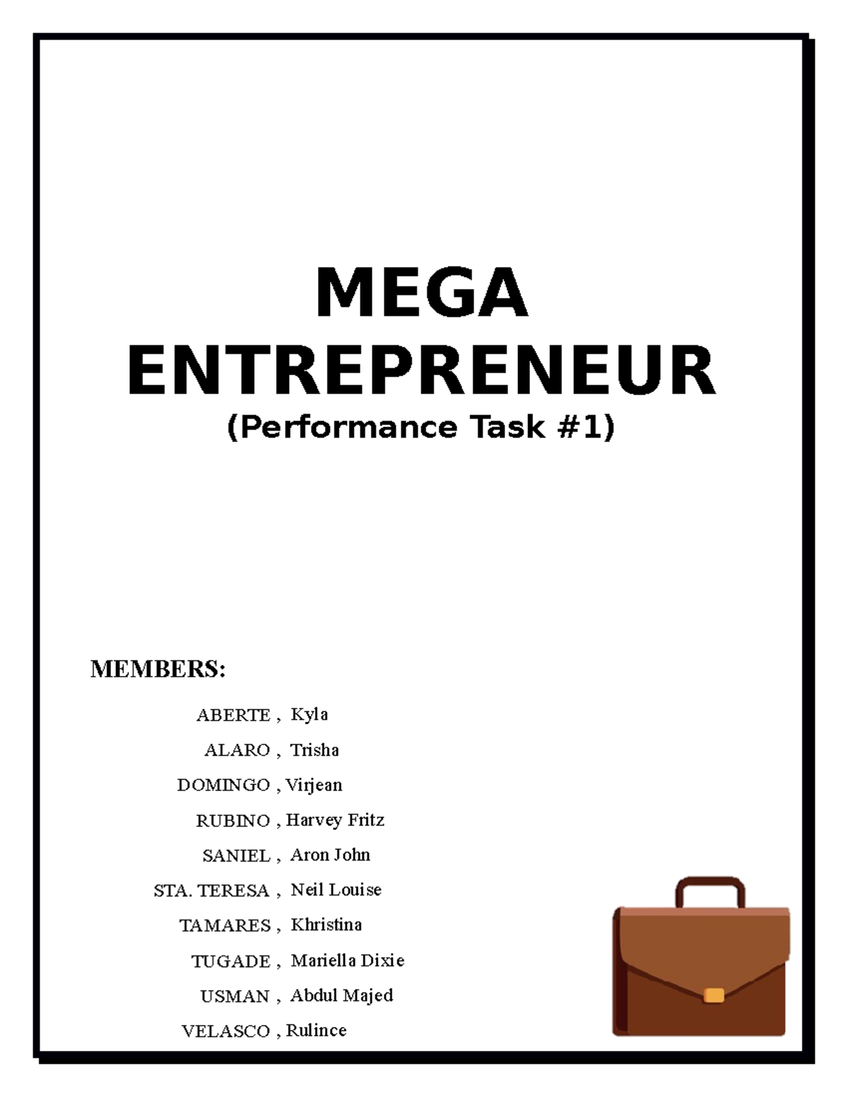 PT1-WORD- Document for financial reports - MEGA ENTREPRENEUR ...