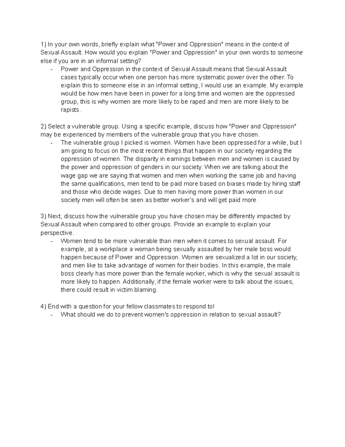 SA discussion post #3 - Studocu