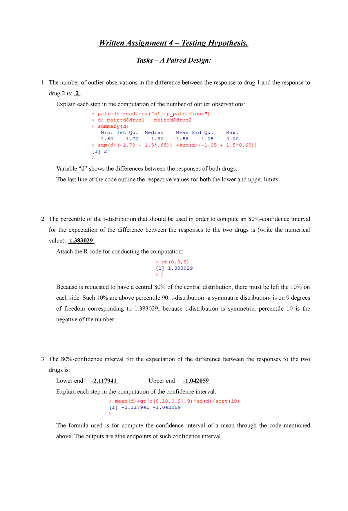 hypothesis testing assignment