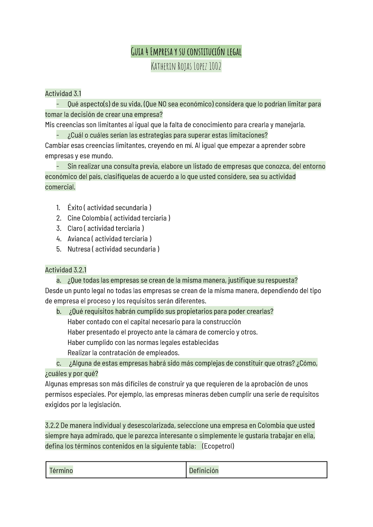 Guia 4 Empresa Y Su Constitución Legal - Guia 4 Empresa Y Su ...