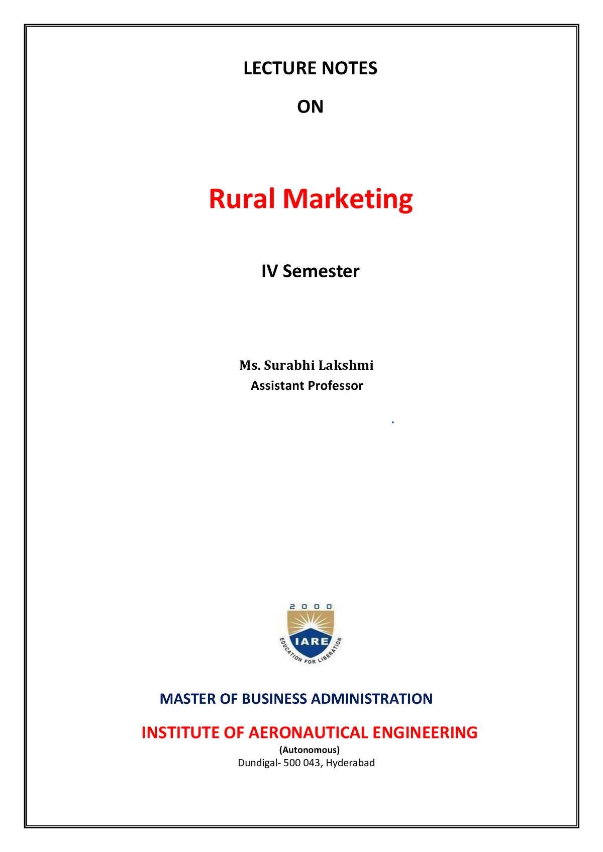 research paper on rural marketing