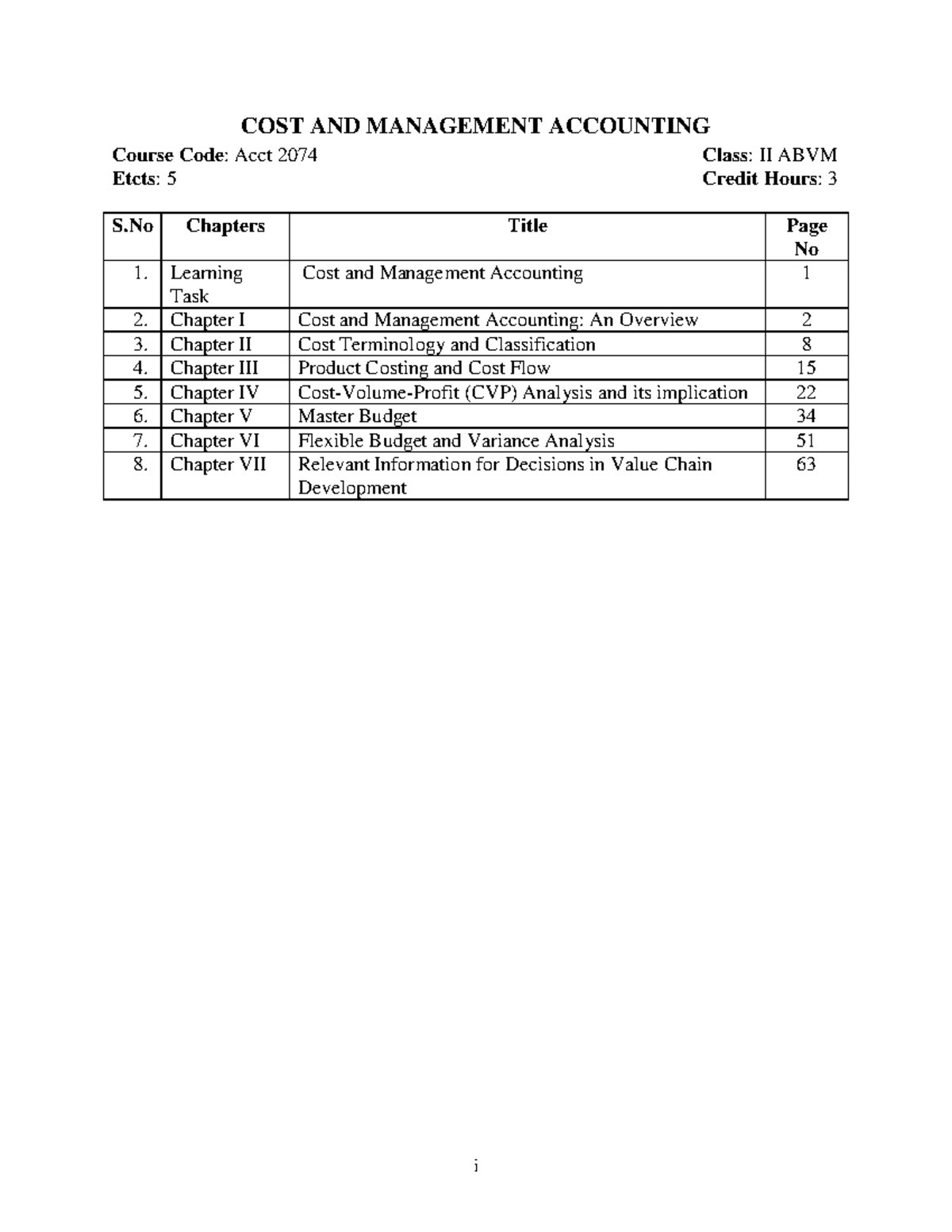 Cost and management accounting in business - i COST AND MANAGEMENT ...