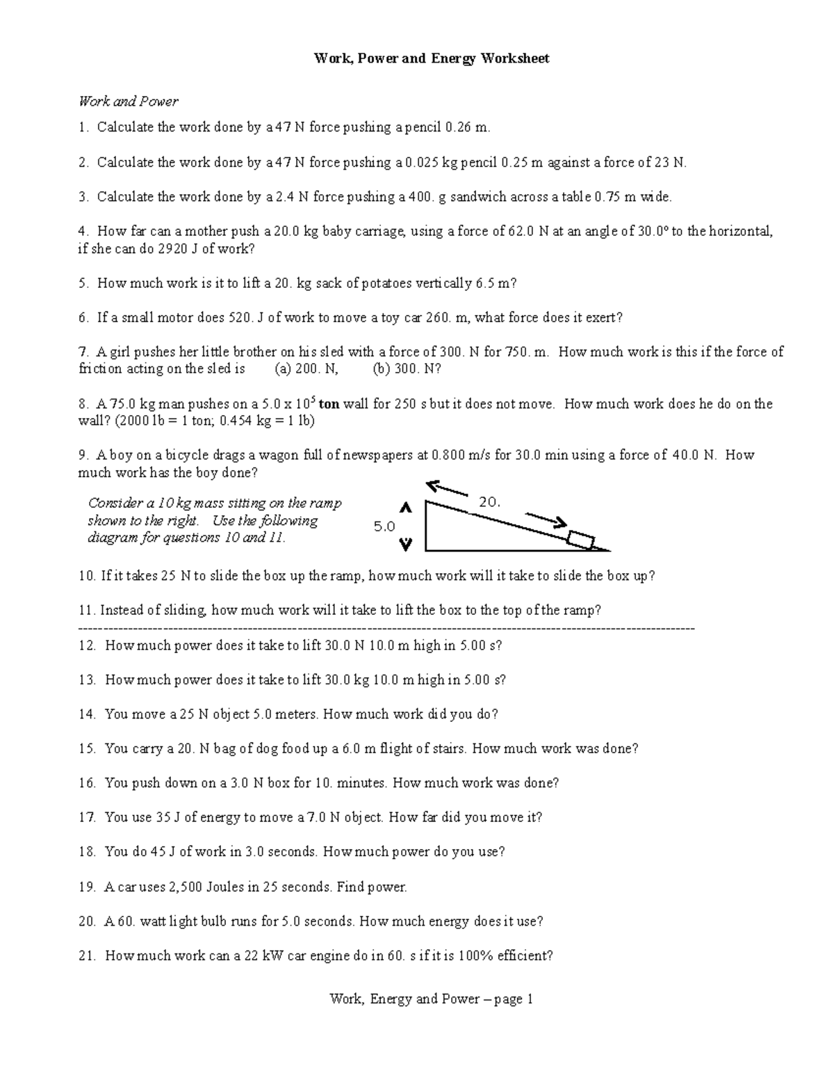 Work Power Energy Review Packet Without Answers Work Power And work-power-energy-review-packet-without-answers-work-power-and