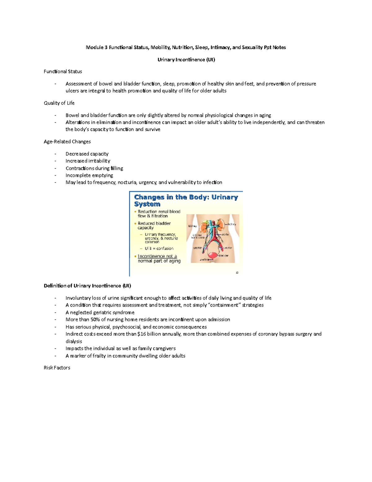 Module 3 Functional Status Ppt Notes - Module 3 Functional Status ...