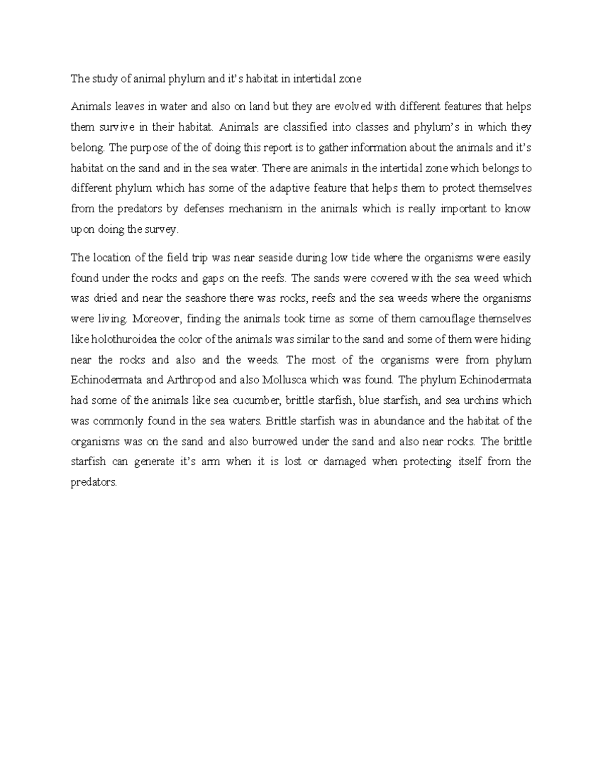 The study of animal phylum and it - Animals are classified into classes ...
