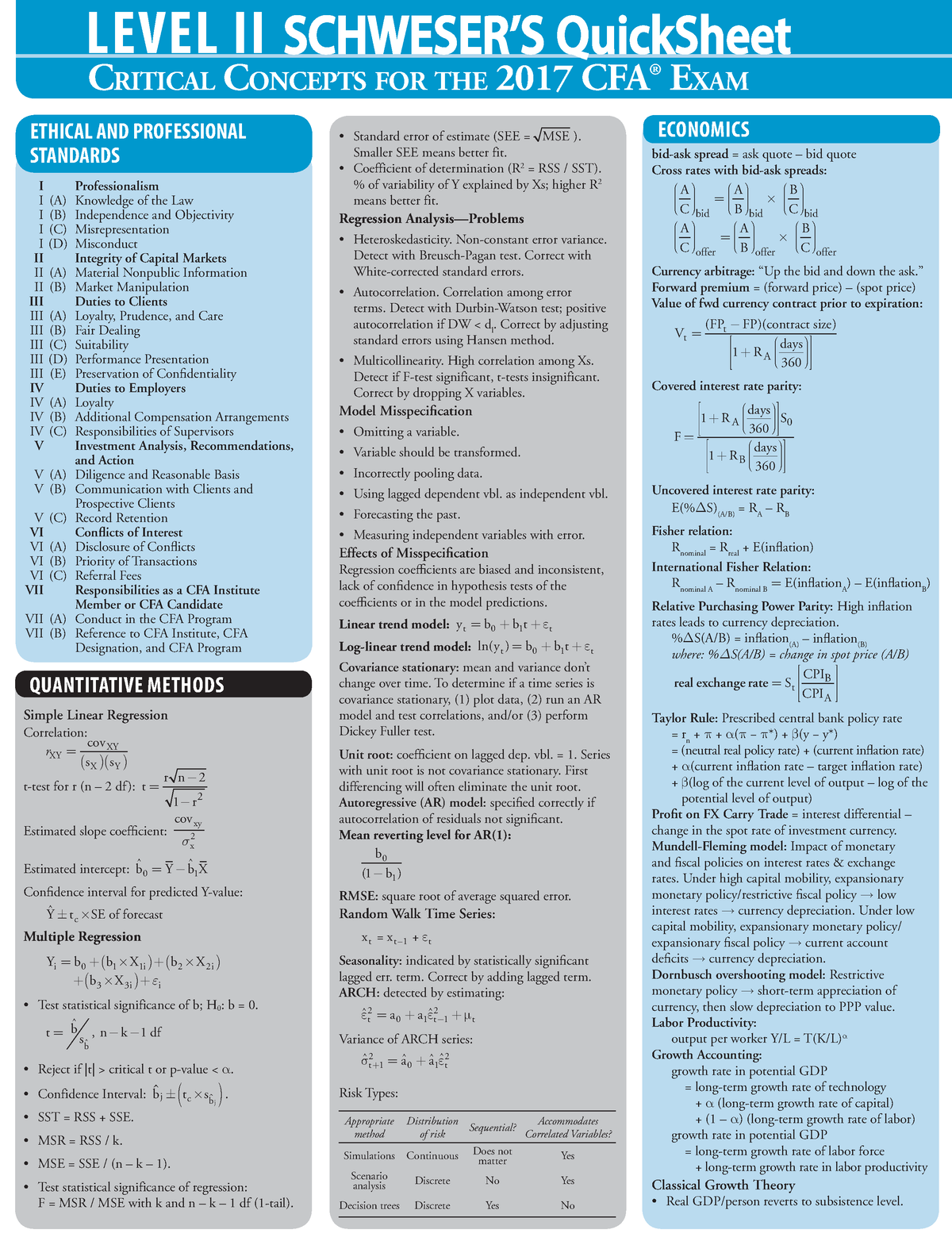 Cfa - l2 - quicksheet sample - LEVEL II SCHWESER’S QuickSheet CRITICAL ...