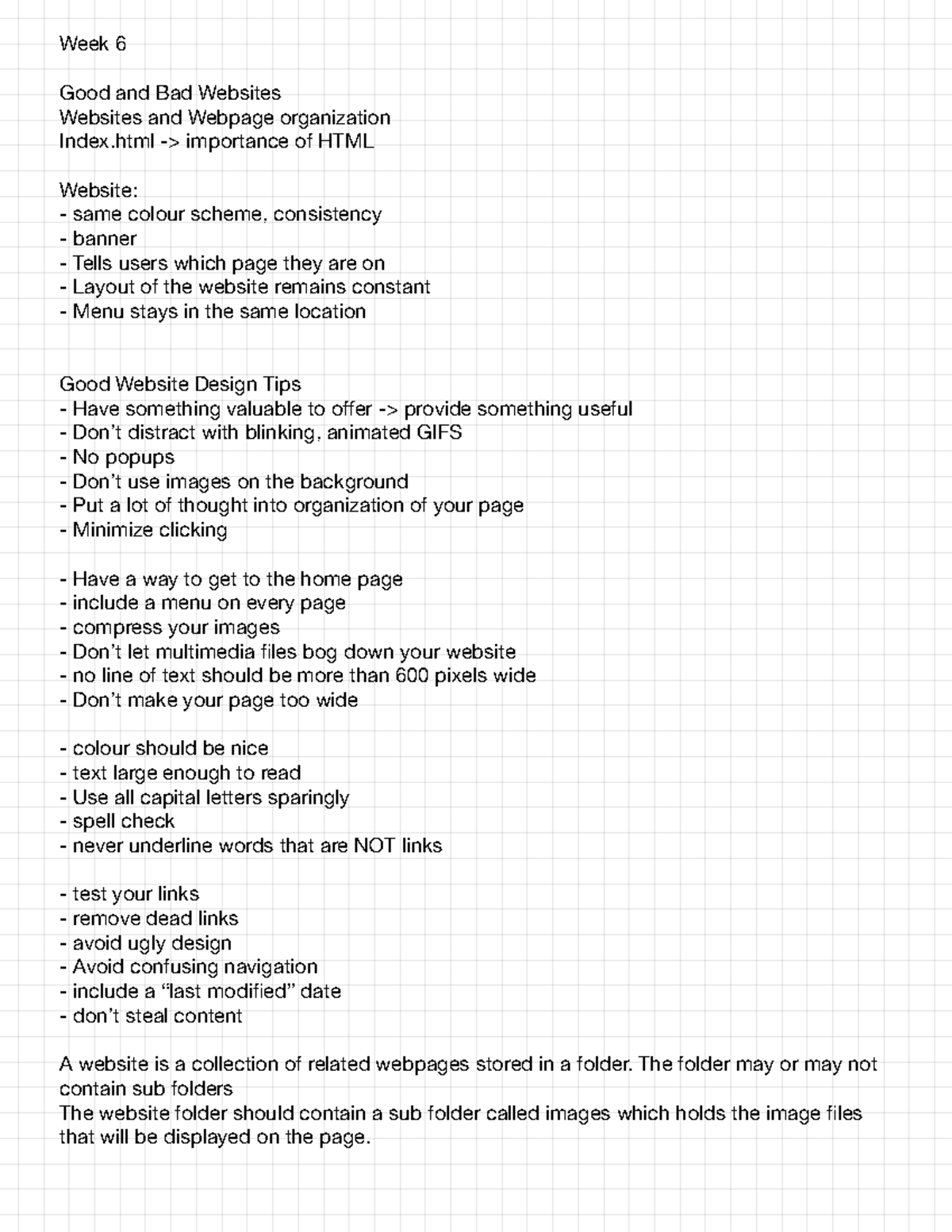 Comp Sci+1033+Week+6+Notes - Week 6 Good and Bad Websites Websites and ...