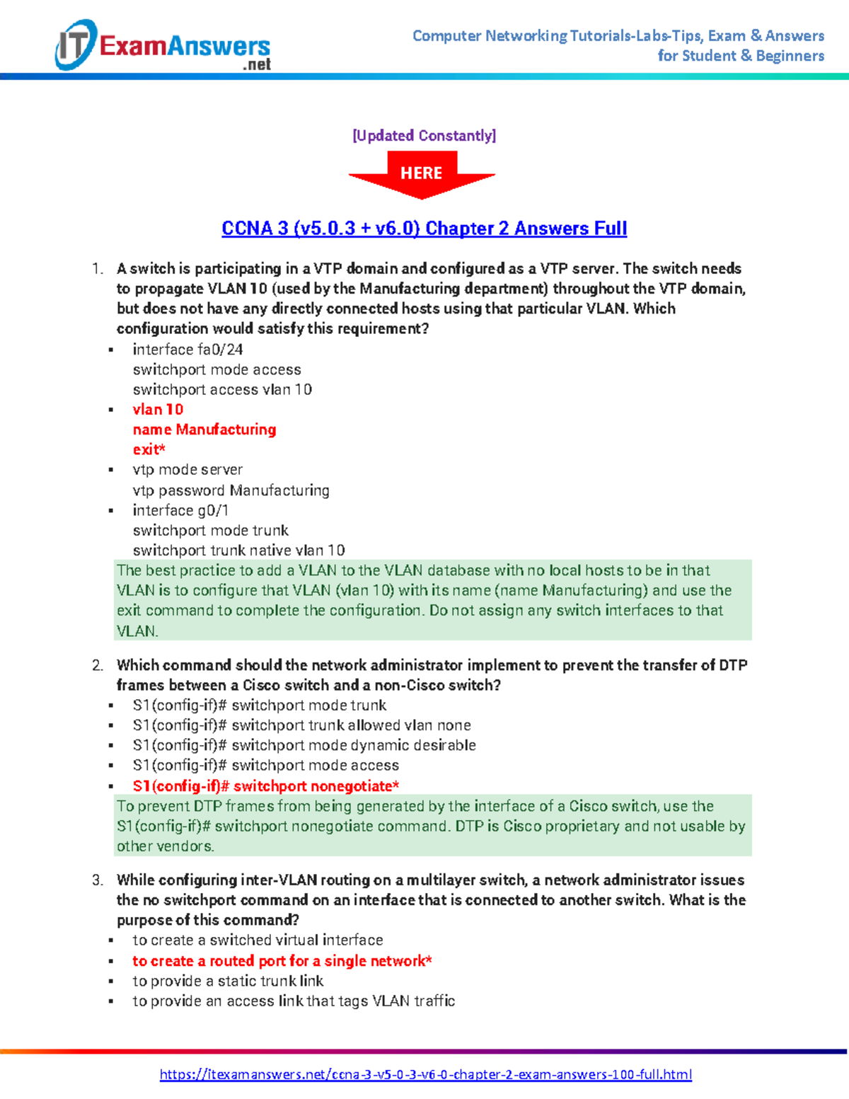 CCNA 3 (v5.0.3 + v6.0) Chapter 2 Answers Full - for Student & Beginners ...