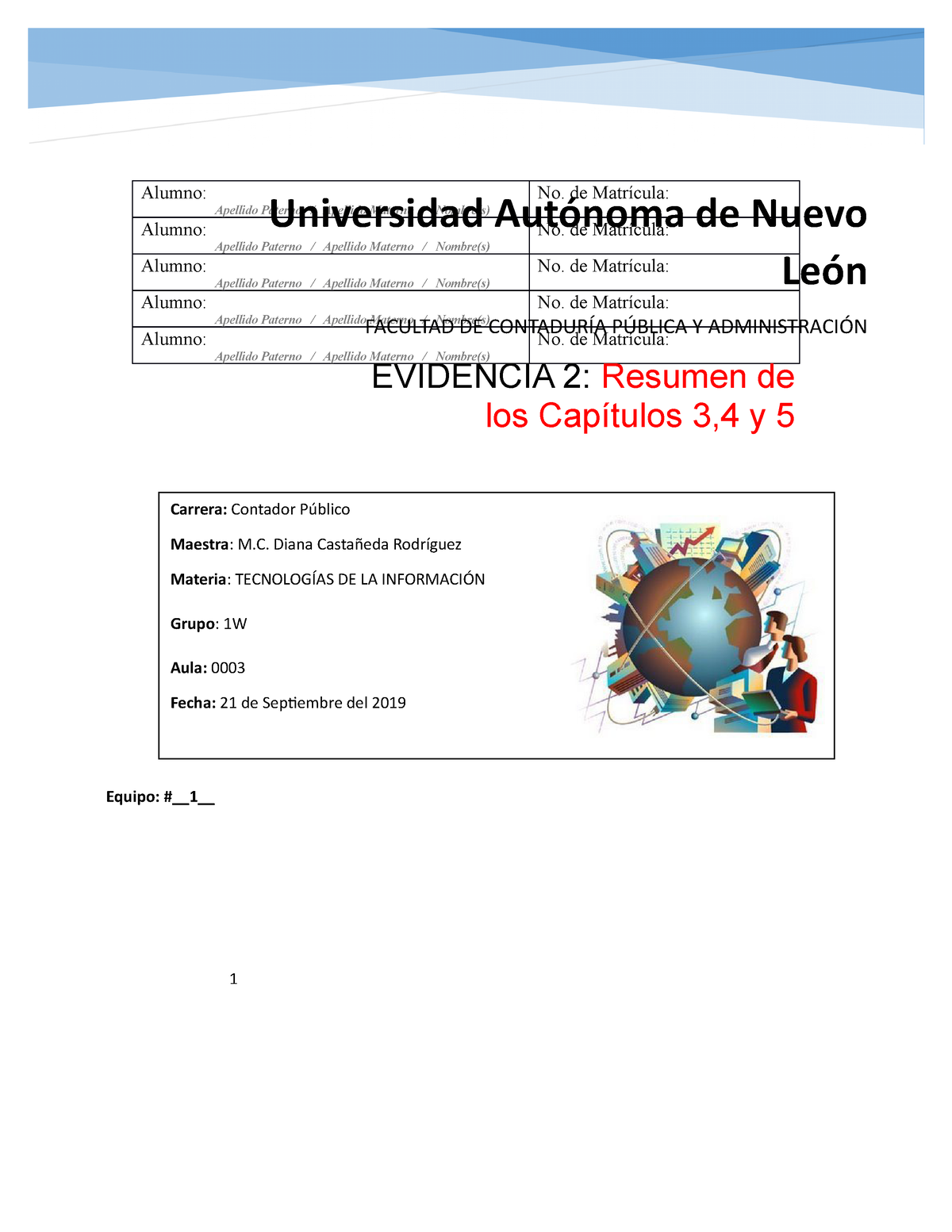 Evidencia Tic Instrucciones Completas Alumno Apellido Paterno