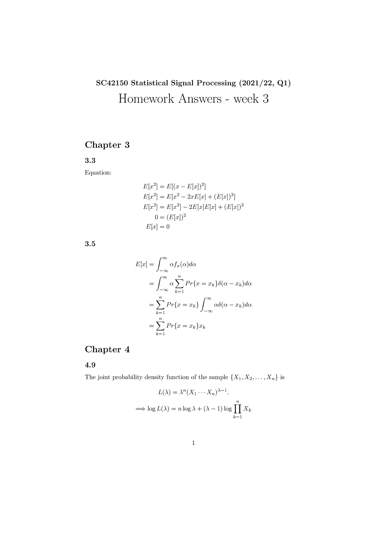 Exercise answers week 3 homework for course practice SC42150