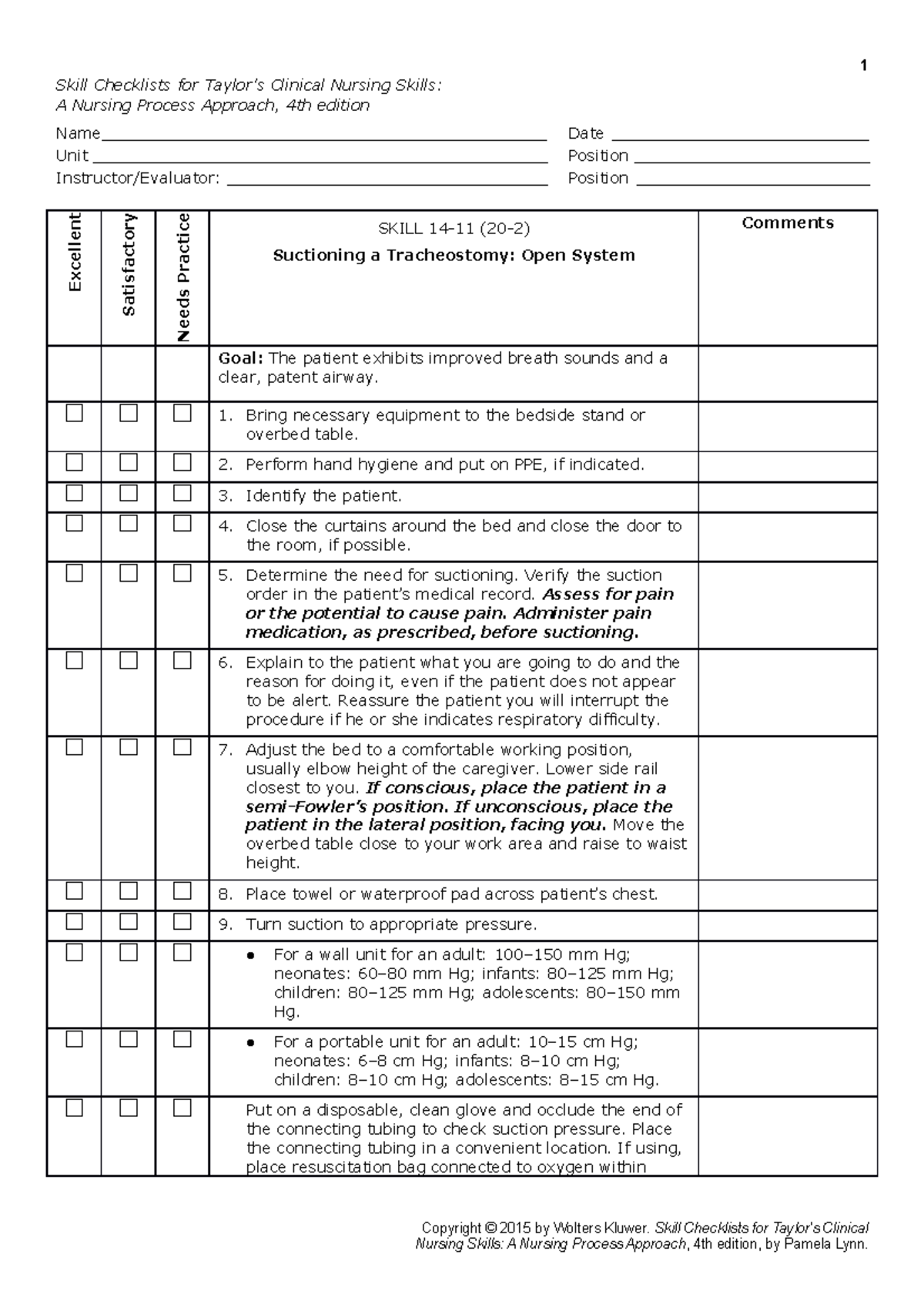 Skill 14-11 (20-2) - Arts and humanities - Skill Checklists for Taylor ...