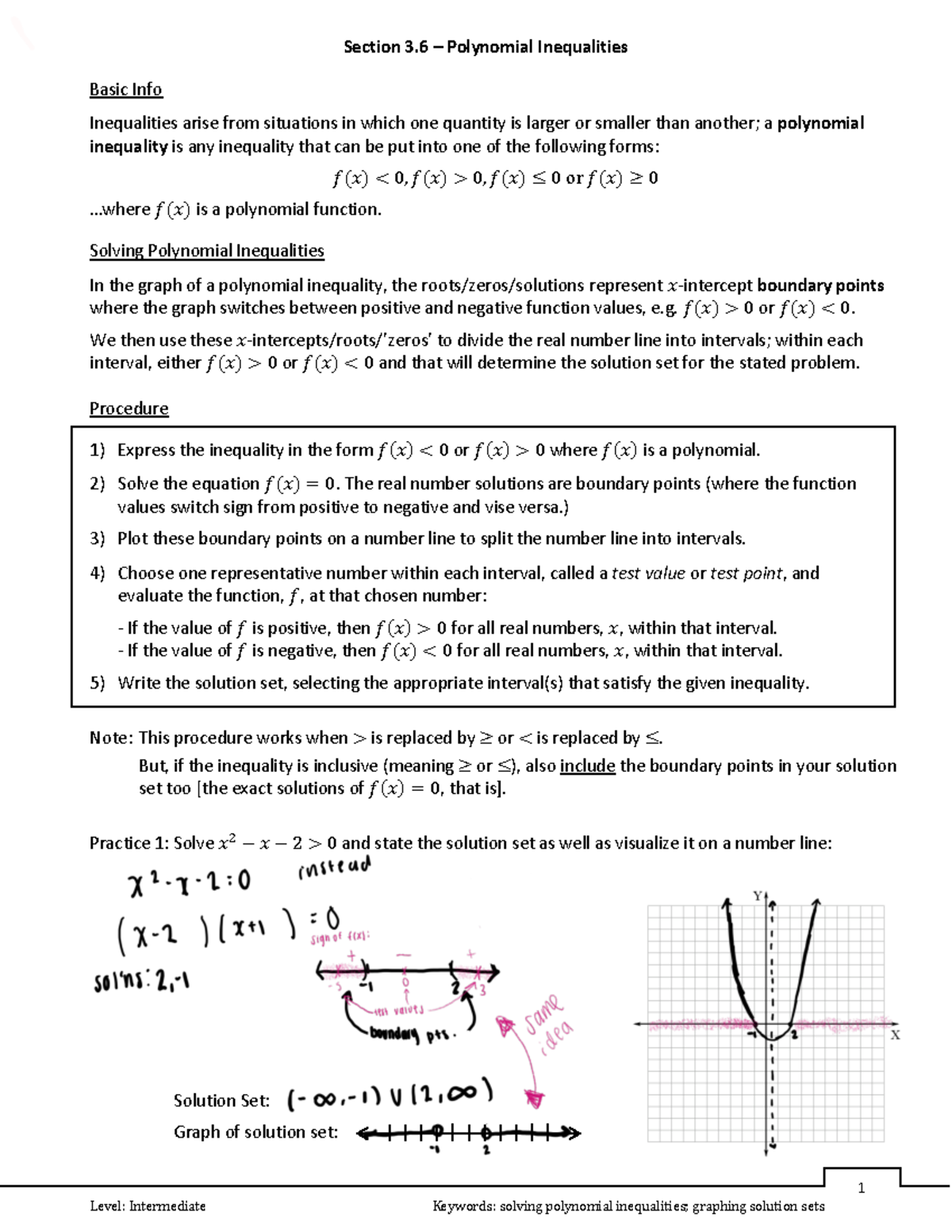 36 Polynomial Inequalities Section 3 Polynomial Inequalities 1