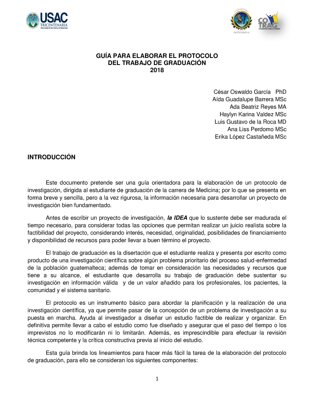 4 Guc3ada Para Elaborar El Protocolo De Investigacic 3b3n 2018 GuÍa Para Elaborar El Protocolo 5978