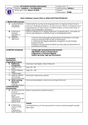 Detailed Lesson Plan in Music Grade 7 Q3 L4a - Republic of the ...