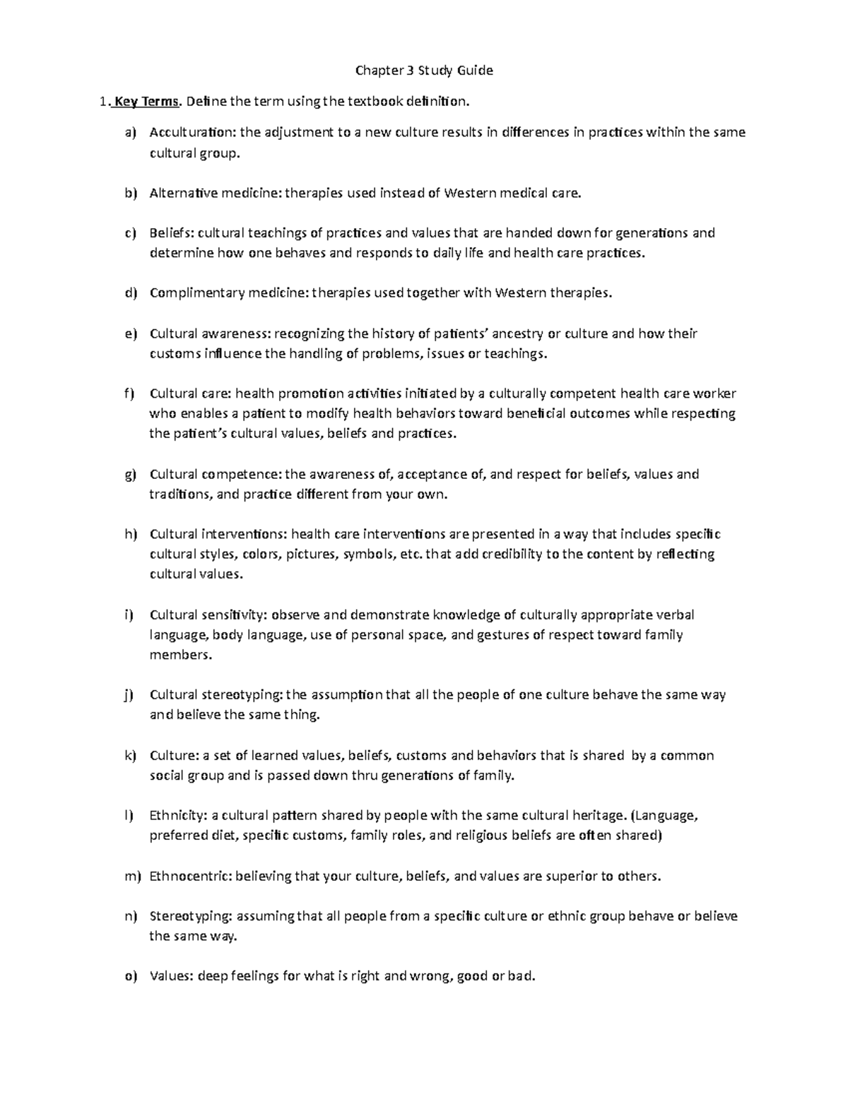 Chapter 3 Study Guide Key Define The Term Using The Textbook