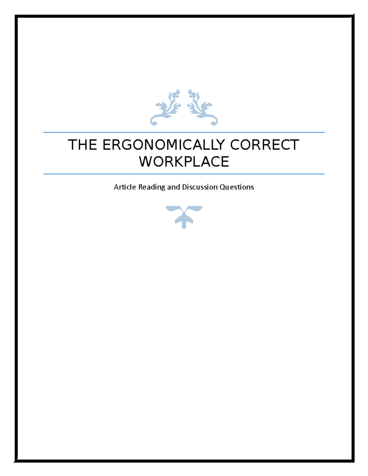 The ergonomically Correct workplace - THE ERGONOMICALLY CORRECT ...