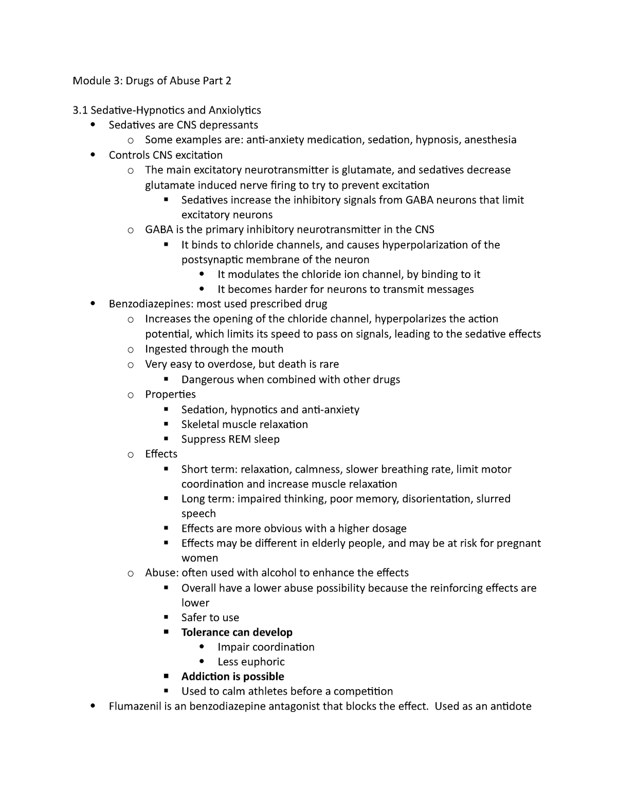 Module 3 - PHAR100- Mod 3 Notes - Module 3: Drugs of Abuse Part 2 3 ...