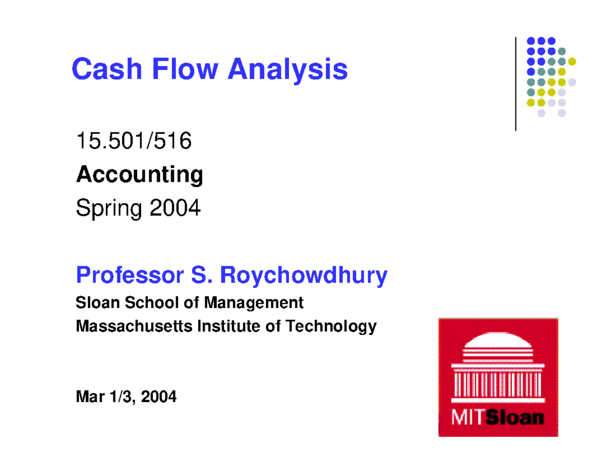 Cashflow Analysis - Only notes - Cash Flow Analysis 15/516 Accounting ...