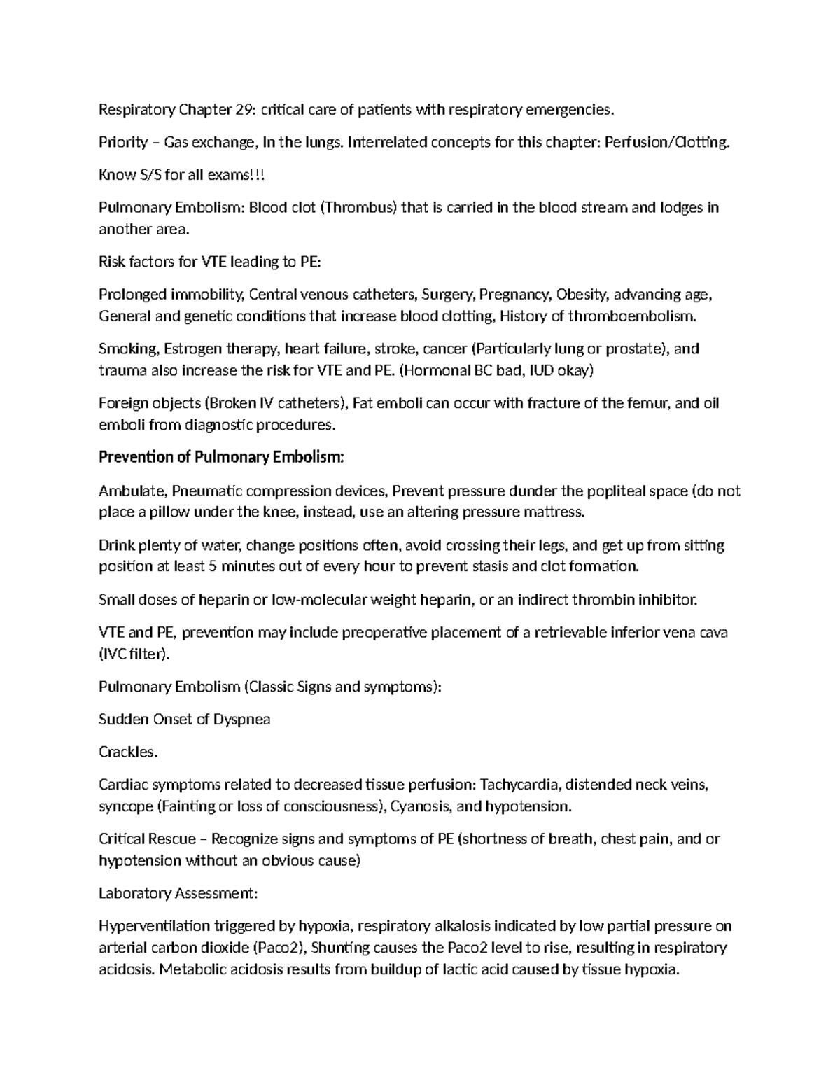 Streb Respiratory Unit - Respiratory Chapter 29: critical care of ...