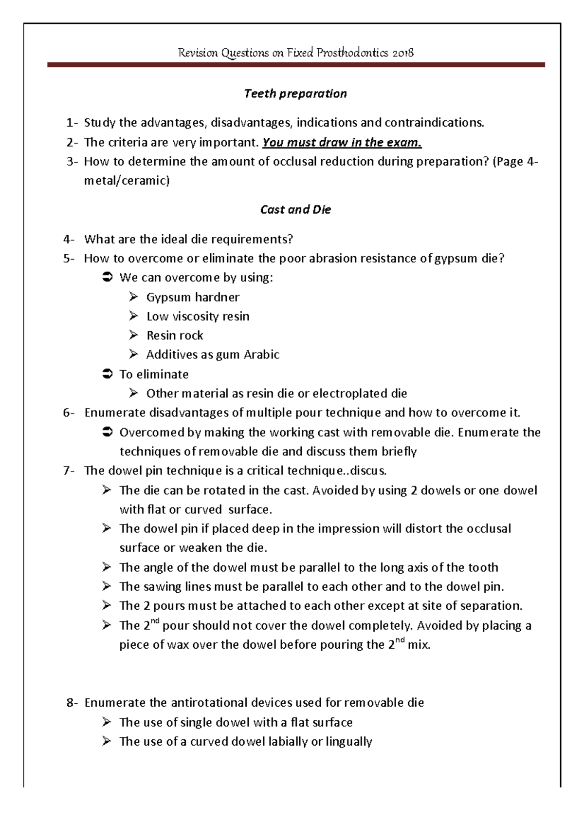 Teeth preparation advanced operative dentistry course Teeth preparation 1 Study the