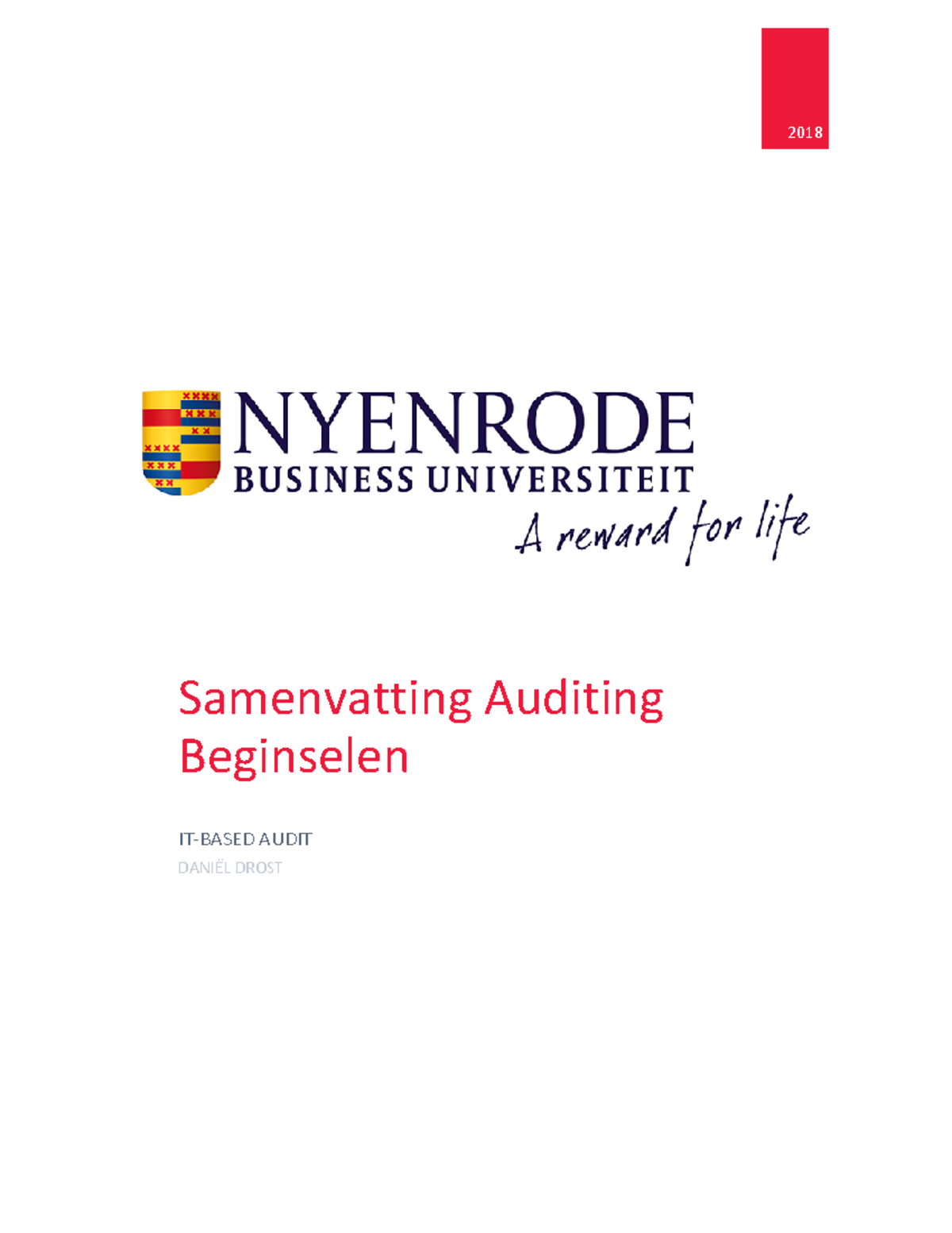 Samenvatting IT-based Audit - 2018 Samenvatting Auditing Beginselen ...