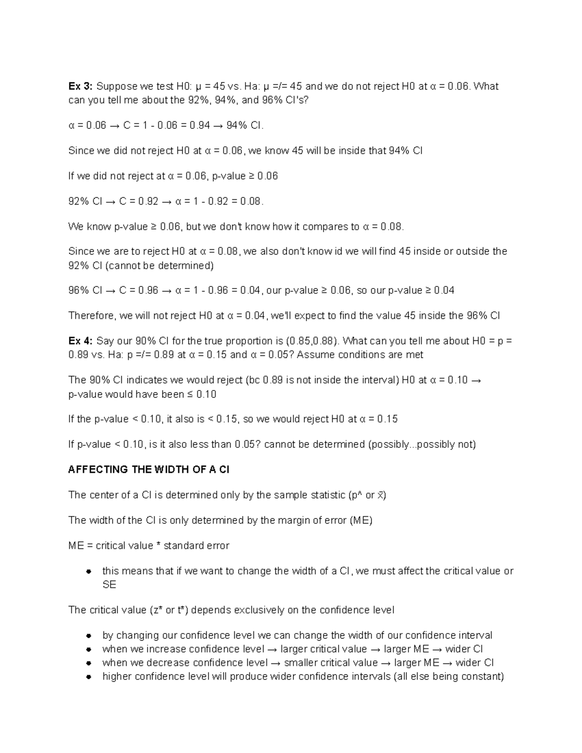 Chapter 8 - Hypothesis Testing - Confidence Interval for Means Cont ...