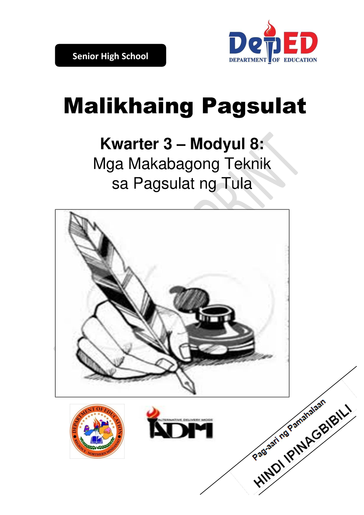 Malikhaing Pagsulat Q3-Module 8 V5 - Kwarter 3 – Modyul 8: Mga ...