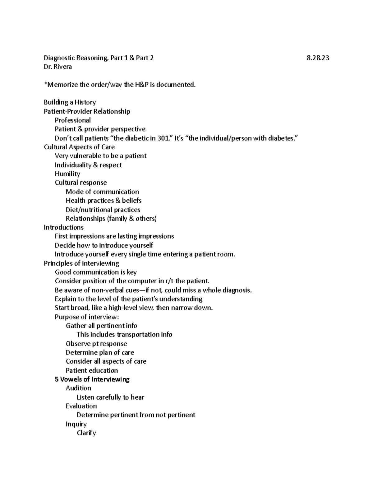 Lecture 1, 6315 - class note - Diagnostic Reasoning, Part 1 & Part 2 8 ...