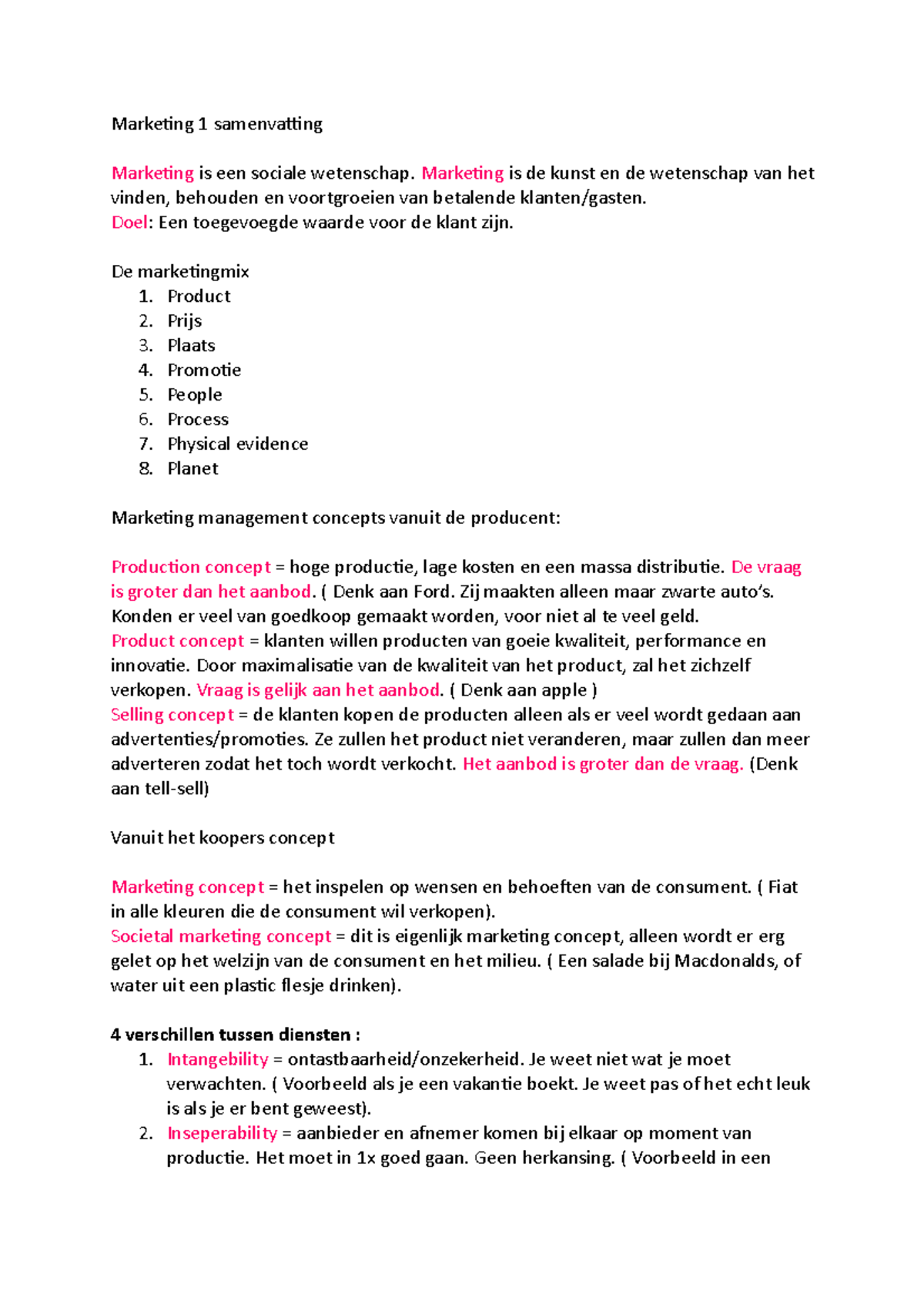 Marketingsamenvatting1 - Marketing 1 Samenvatting Marketing Is Een ...