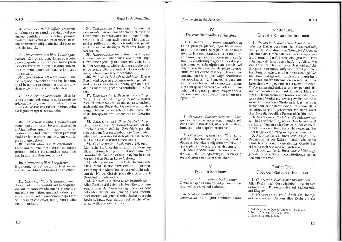 Über den Status der Personen Die römische Gesellschaft Römisches