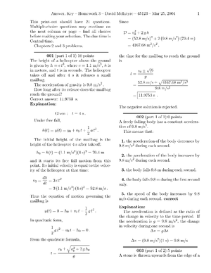 Postlab 07 - physics post-lab assignment - Postlab 7: The formula for ...